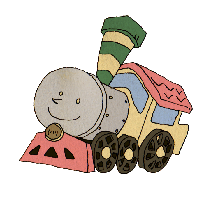 おもちゃの機関車のイラスト かわいいフリー素材が無料のイラストレイン