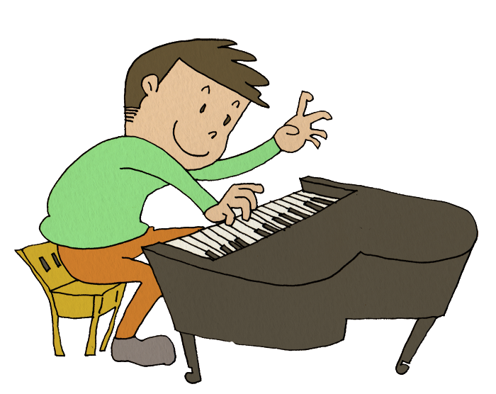 ピアノを弾いている男の子のイラスト かわいいフリー素材が無料のイラストレイン
