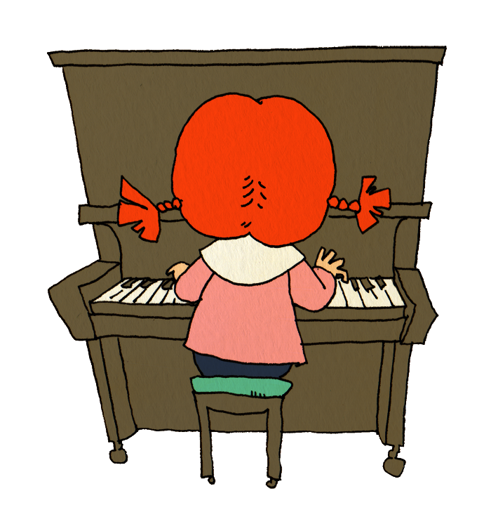 ピアノを弾いている女の子のイラスト かわいいフリー素材が無料のイラストレイン