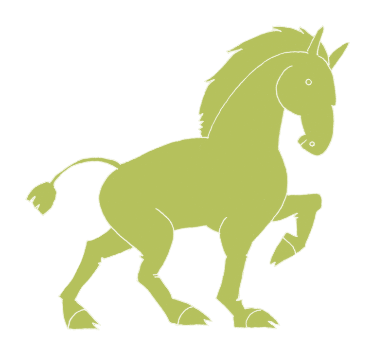 黄緑の馬