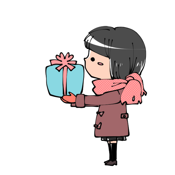 プレゼントを渡している女の子のイラスト かわいいフリー素材が無料のイラストレイン