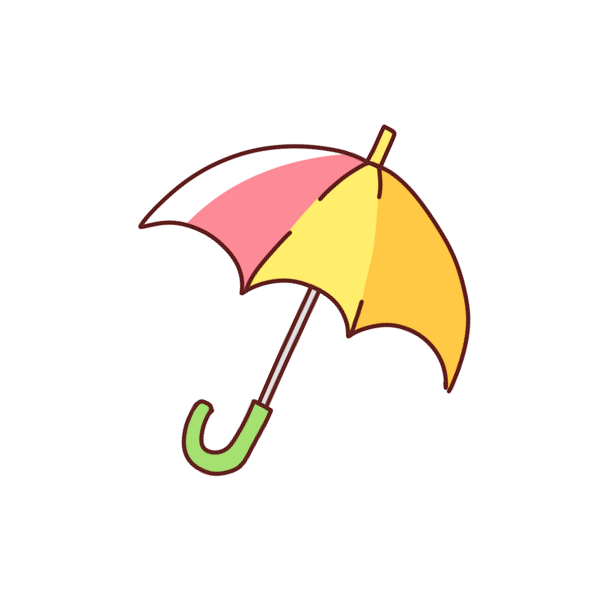 カラフルな傘のイラスト