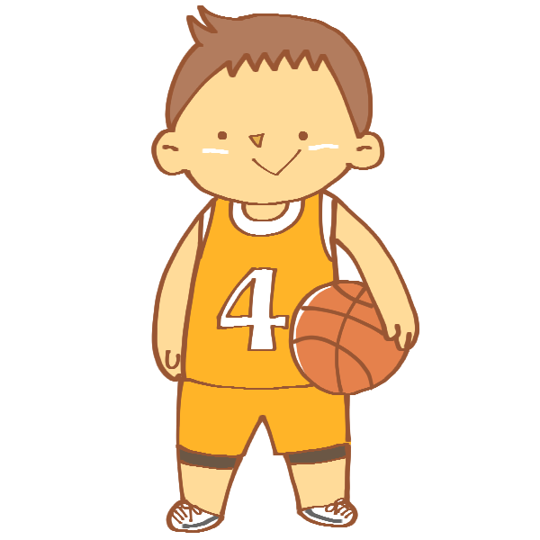 バスケットボールを持った少年のイラスト かわいいフリー素材が無料のイラストレイン