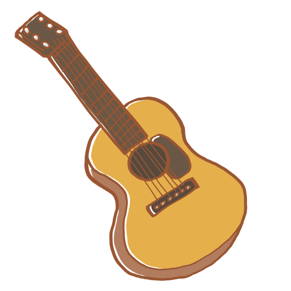 アコースティックギターのイラスト かわいいフリー素材が無料のイラストレイン