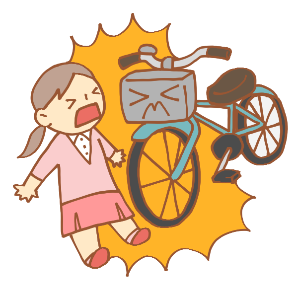 歩行者と自転車の事故のイラスト かわいいフリー素材が無料のイラストレイン