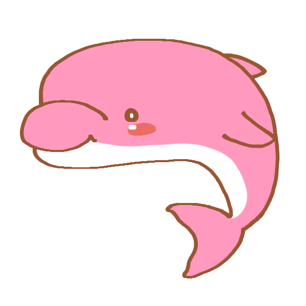 ピンク色のイルカのイラスト