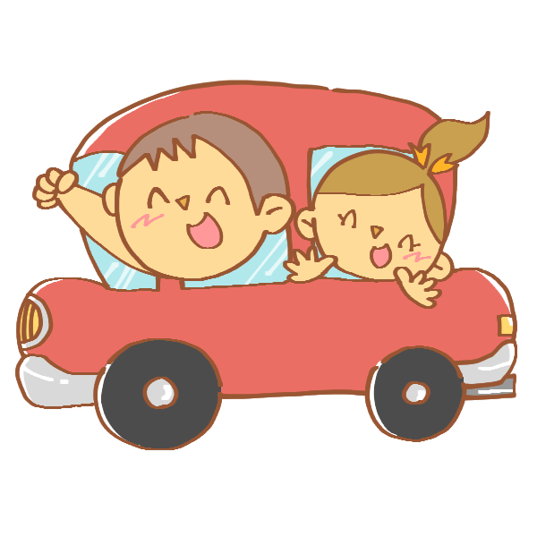 車でお出かけする家族のイラスト かわいいフリー素材が無料のイラストレイン