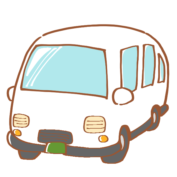 白いワゴン車のイラスト かわいいフリー素材が無料のイラストレイン