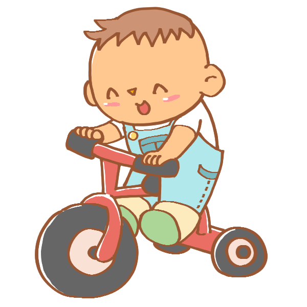 三輪車に乗る男の子のイラスト かわいいフリー素材が無料のイラストレイン