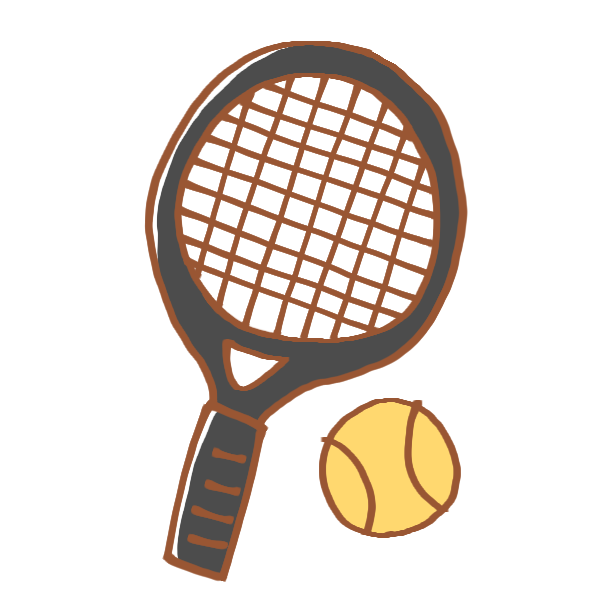 テニスのラケットとボールのイラスト かわいいフリー素材が無料のイラストレイン