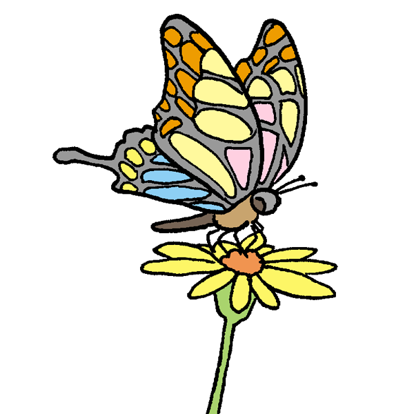 蝶と花のイラスト かわいいフリー素材が無料のイラストレイン