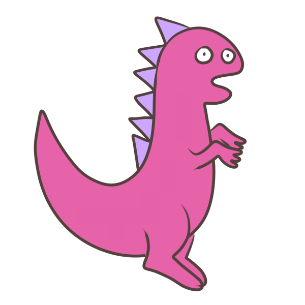ピンクの恐竜のイラスト かわいいフリー素材が無料のイラストレイン