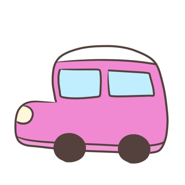 ピンクの車のイラスト かわいいフリー素材が無料のイラストレイン