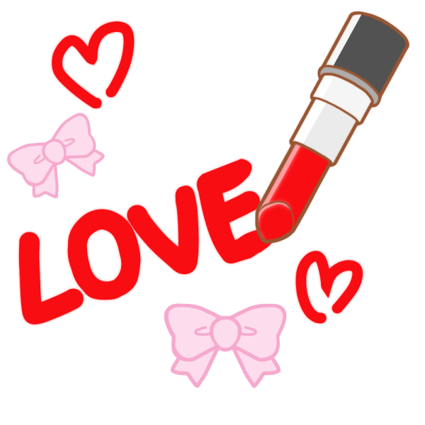 口紅で書かれた Love の文字のイラスト かわいいフリー素材が無料のイラストレイン