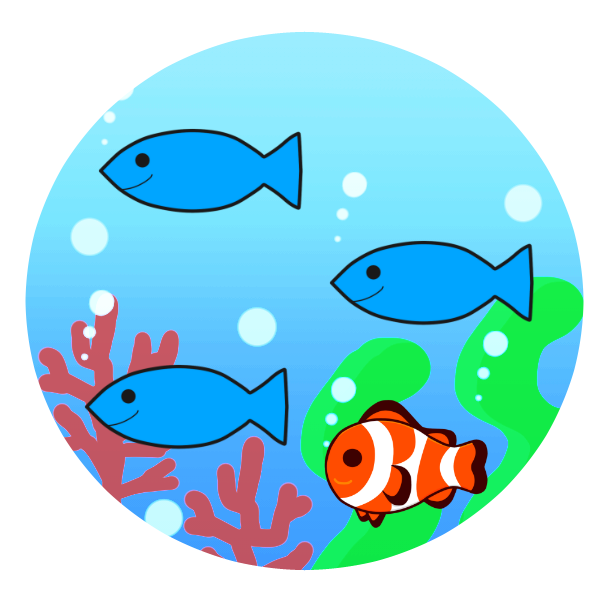 海中の魚たちのイラスト かわいいフリー素材が無料のイラストレイン