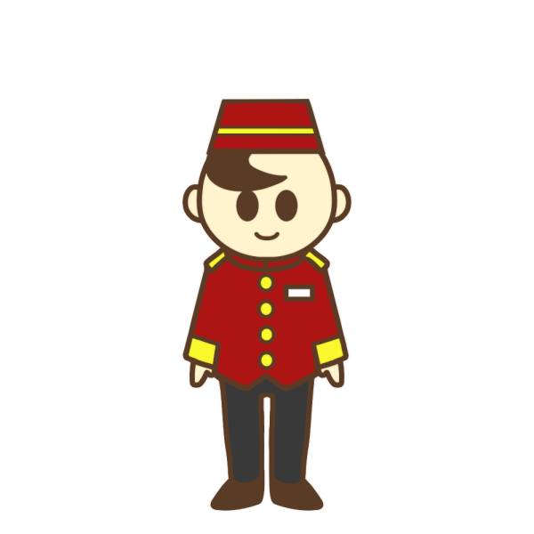 ベルボーイのイラスト かわいいフリー素材が無料のイラストレイン