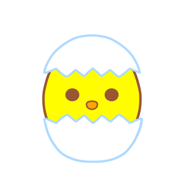 卵 の 殻 を かぶっ た キャラクター