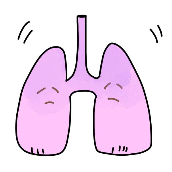 弱った肺たちのイラスト かわいいフリー素材が無料のイラストレイン
