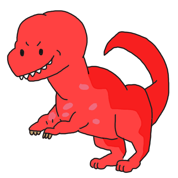 赤い恐竜のイラスト かわいいフリー素材が無料のイラストレイン