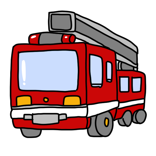 消防車のイラスト かわいいフリー素材が無料のイラストレイン