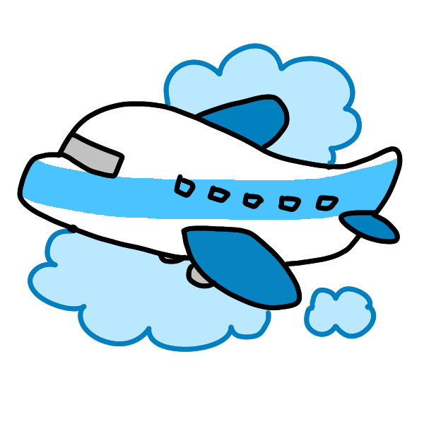 飛行機で旅行のイラスト かわいいフリー素材が無料のイラストレイン