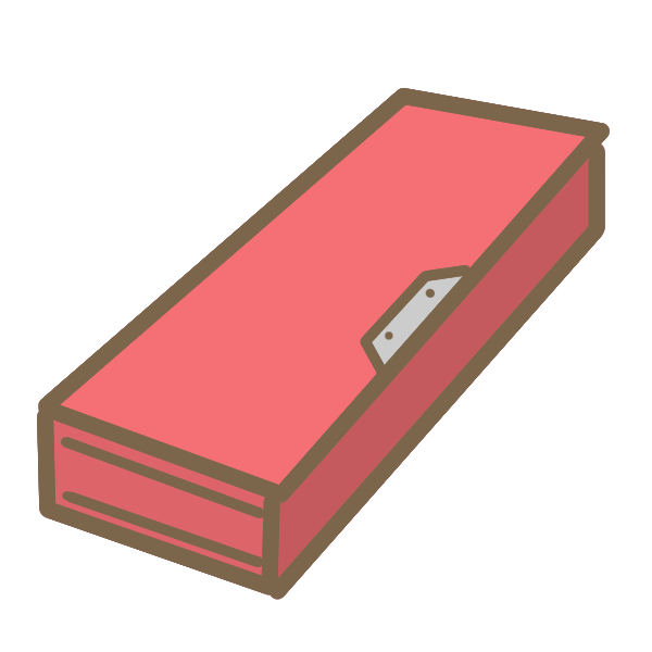 筆箱（赤）のイラスト | かわいいフリー素材が無料のイラストレイン