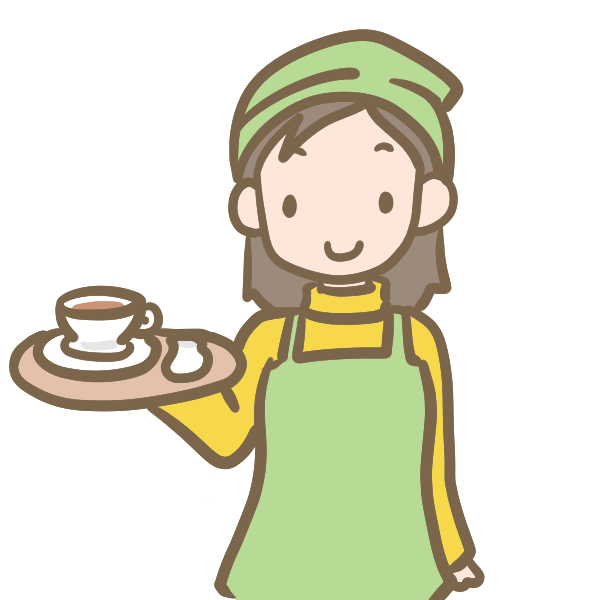 カフェ店員のイラスト かわいいフリー素材が無料のイラストレイン