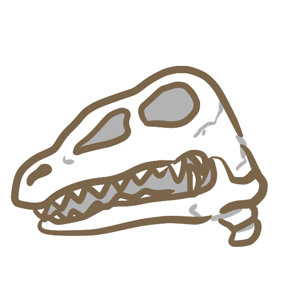 恐竜の頭蓋骨 1 のイラスト かわいいフリー素材が無料のイラストレイン