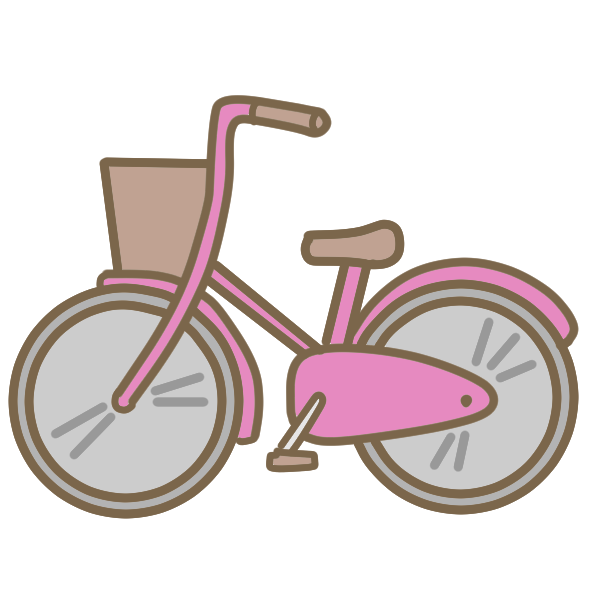 自転車 ピンク のイラスト かわいいフリー素材が無料のイラストレイン