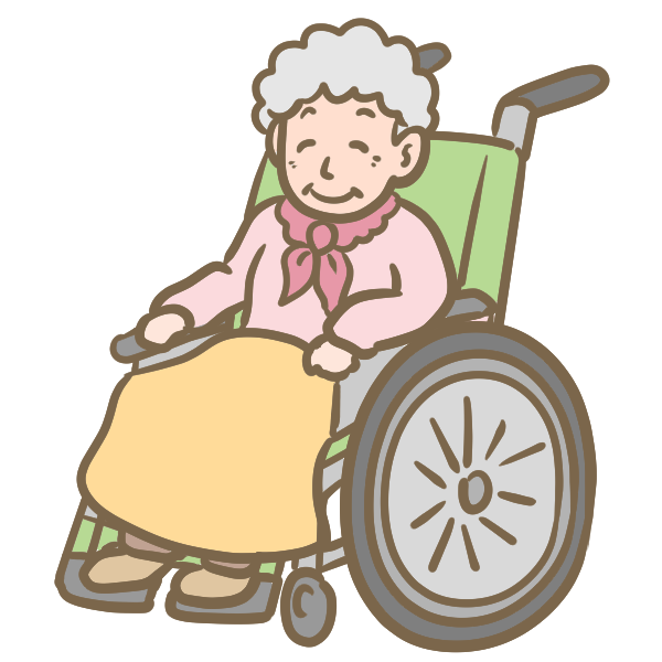 車椅子のおばあちゃんのイラスト かわいいフリー素材が無料のイラストレイン
