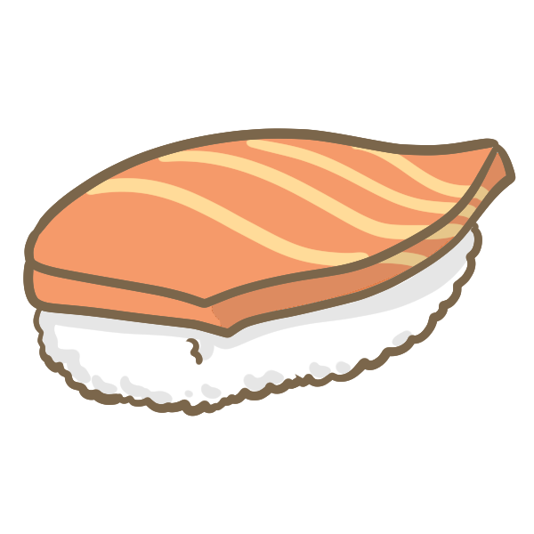 サーモンの握り寿司のイラスト