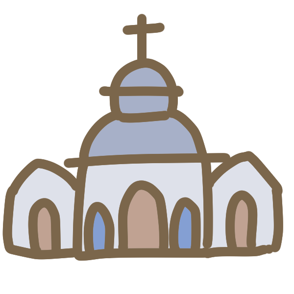 丸い屋根の教会のイラスト かわいいフリー素材が無料のイラストレイン