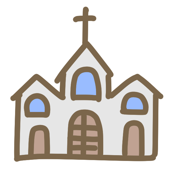 三角屋根の教会のイラスト かわいいフリー素材が無料のイラストレイン