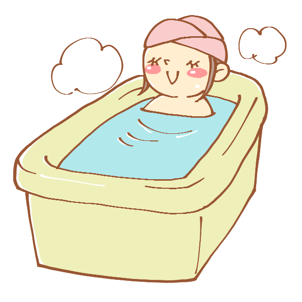 お風呂に入る女性のイラスト | かわいいフリー素材が無料のイラストレイン