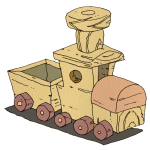 木製のおもちゃの機関車