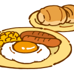 朝食（目玉焼きとパン）