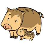 猪と子供