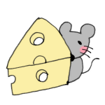 チーズに隠れるネズミ