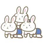 ウサギの組み体操