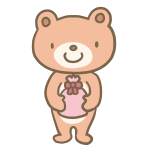 プレゼントを渡すクマくん