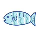 波ストライプ柄の魚