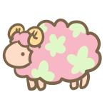 お花模様の羊（ピンク）