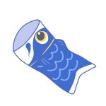 青い鯉のぼり