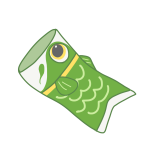 緑の鯉のぼり