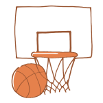 バスケットボールとゴール