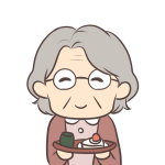 お茶菓子をくれるおばあちゃん