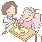 おばあさんの食事介助