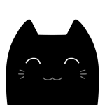 黒猫（笑顔）